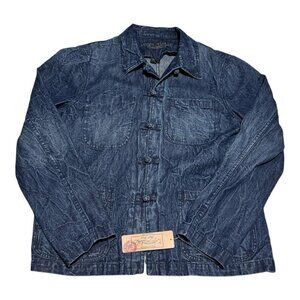 NWT Lauren Jeans Co Jacket‎ Womens XL Blue Jean Chambray Pockets 100% Cotton